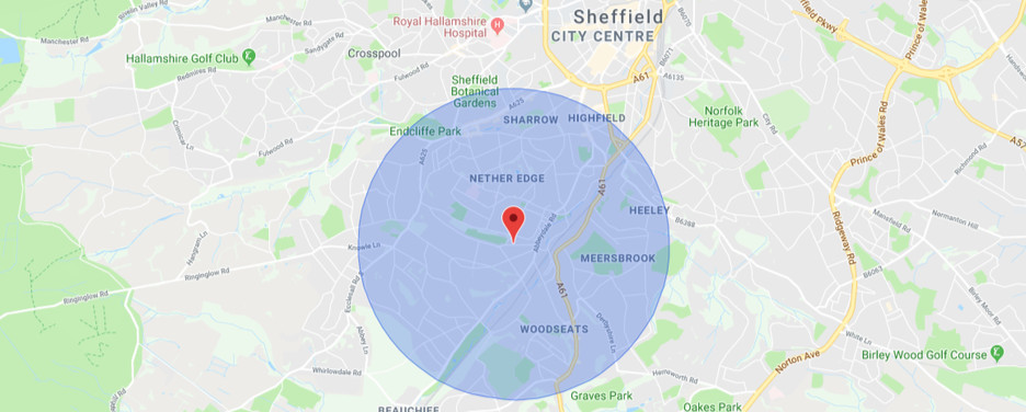 Cat's Pyjamas - cat sitting sheffield area map